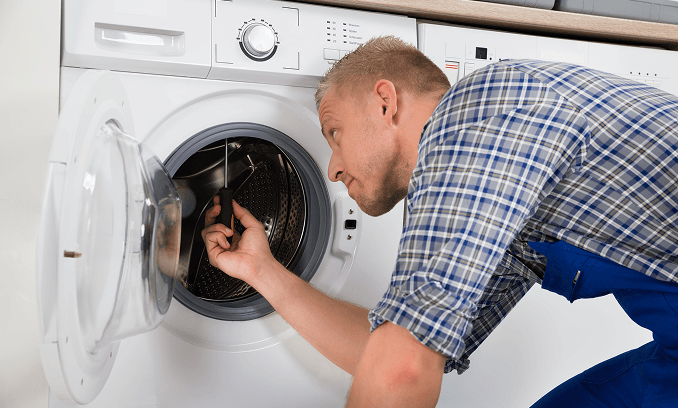 Building exterior with laundry infrastructure