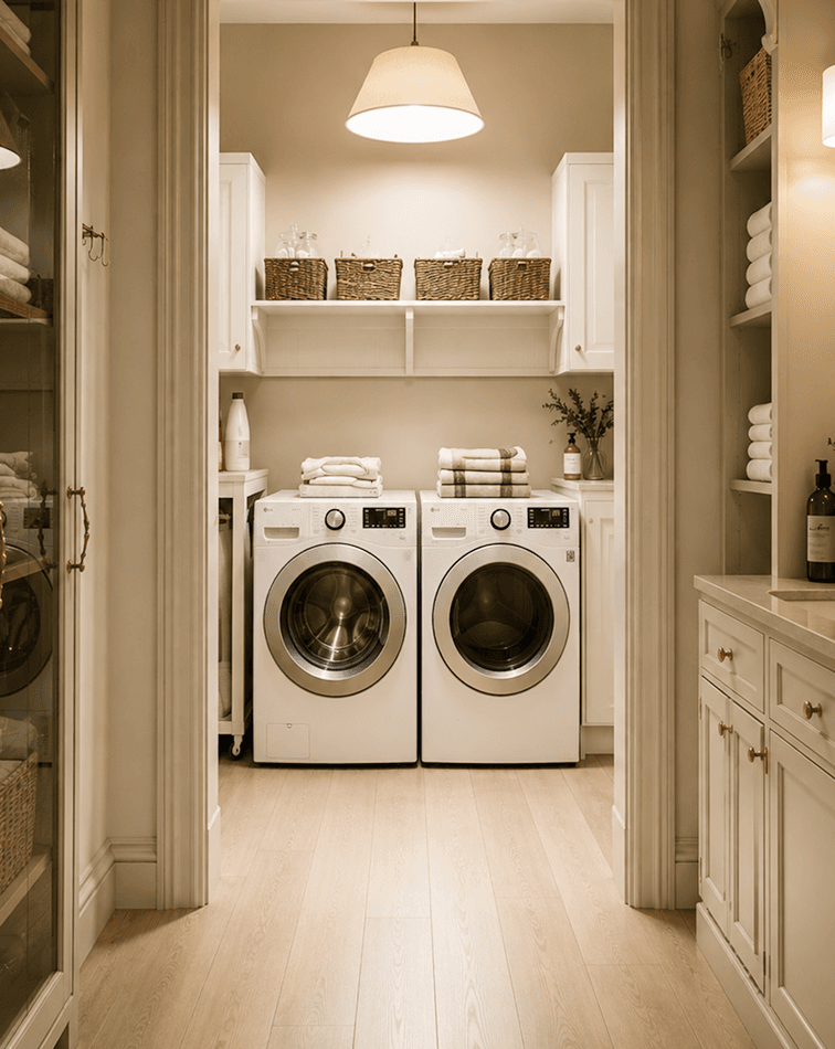 Traditional laundry in building