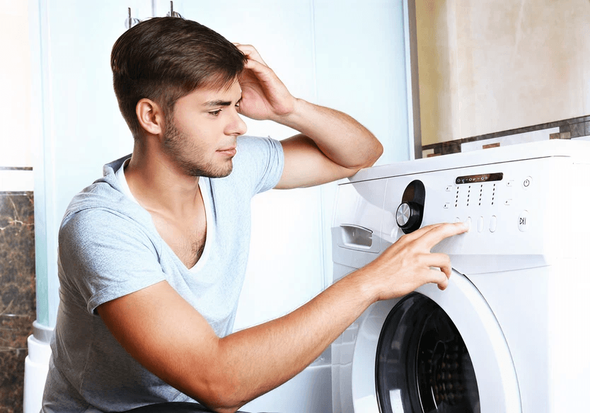 A resident frustrated with an unreliable washing machine